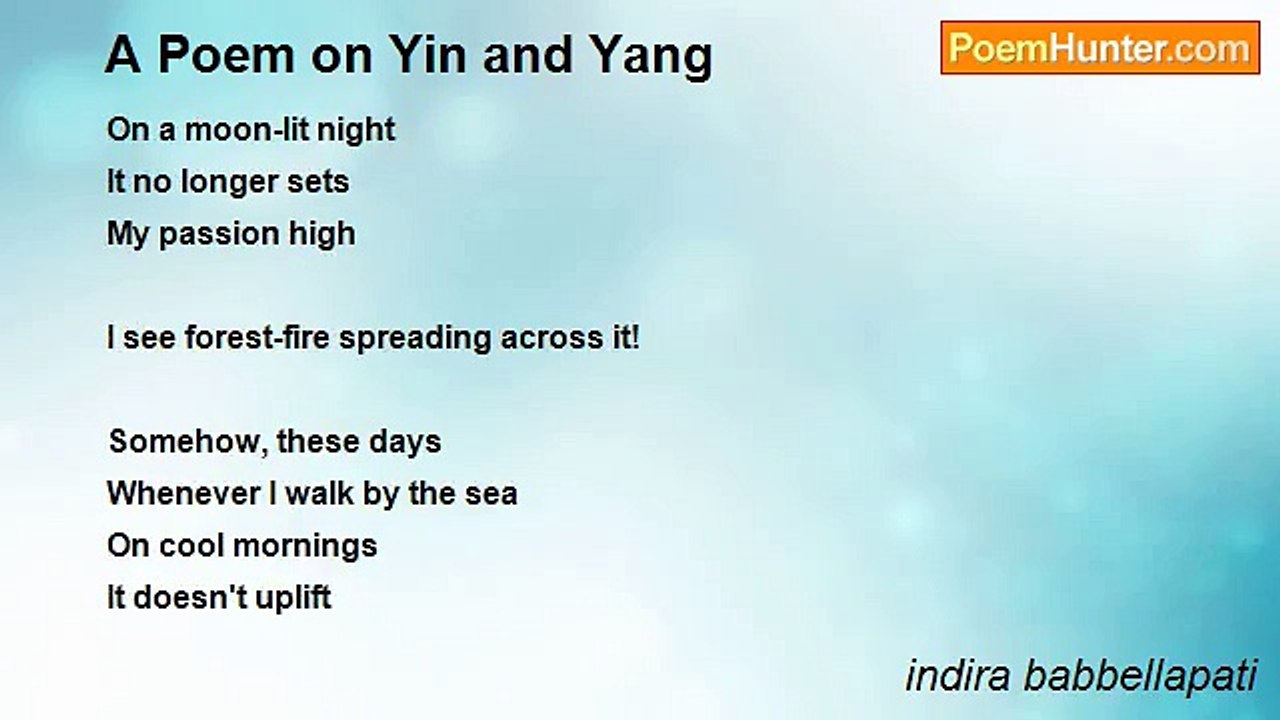indira babbellapati - A Poem on Yin and Yang