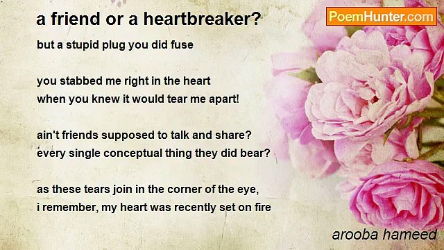 arooba hameed - a friend or a heartbreaker?