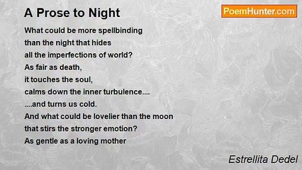 Estrellita Dedel - A Prose to Night