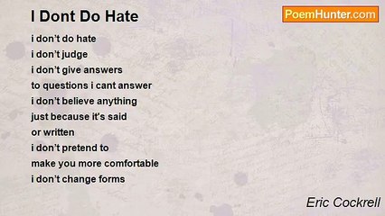 Eric Cockrell - I Dont Do Hate