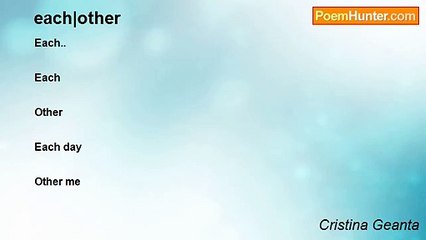 Cristina Geanta - each|other