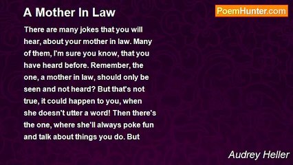 Audrey Heller - A Mother In Law