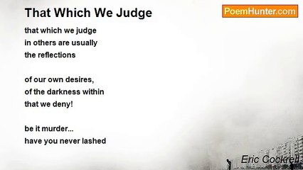 Eric Cockrell - That Which We Judge