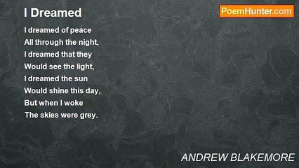 ANDREW BLAKEMORE - I Dreamed