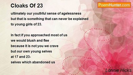 Lonnie Hicks - Cloaks Of 23