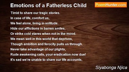 Siyabonga Njica - Emotions of a Fatherless Child