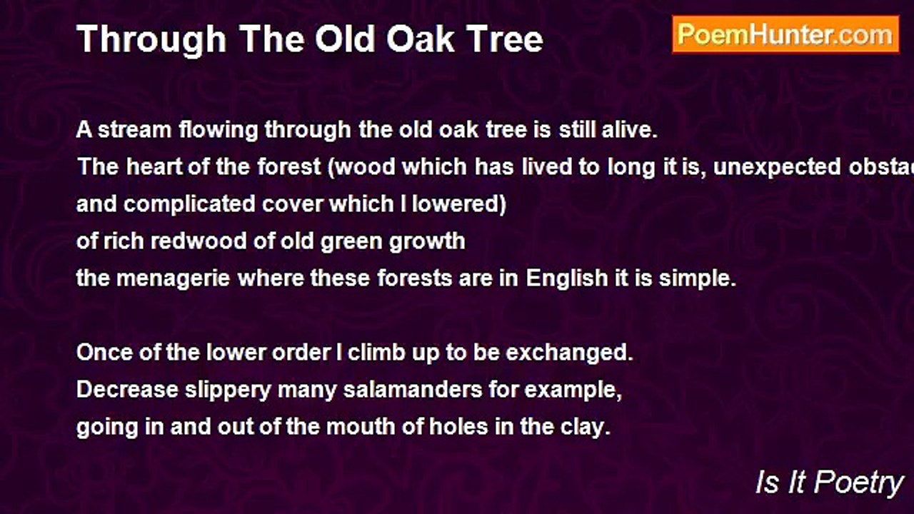 Is It Poetry - 	Through The Old Oak Tree