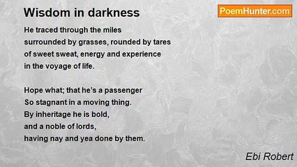 Ebi Robert - Wisdom in darkness