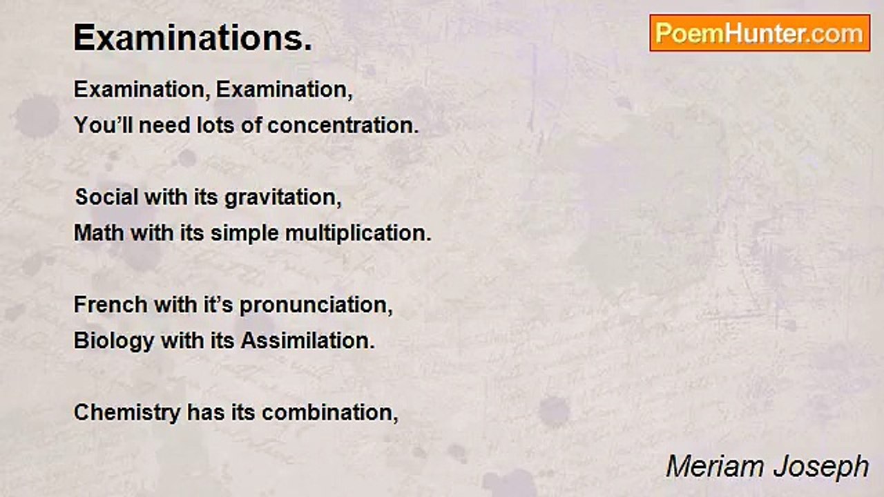 Meriam Joseph - Examinations.