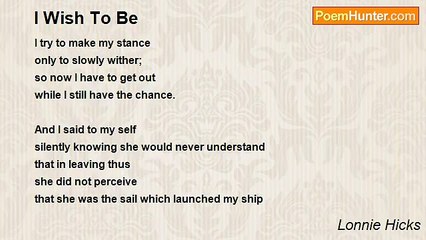 Lonnie Hicks - I Wish To Be