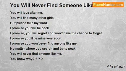 Ala elouri - You Will Never Find Someone Like Me