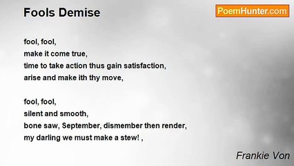 Frankie Von - 	Fools Demise