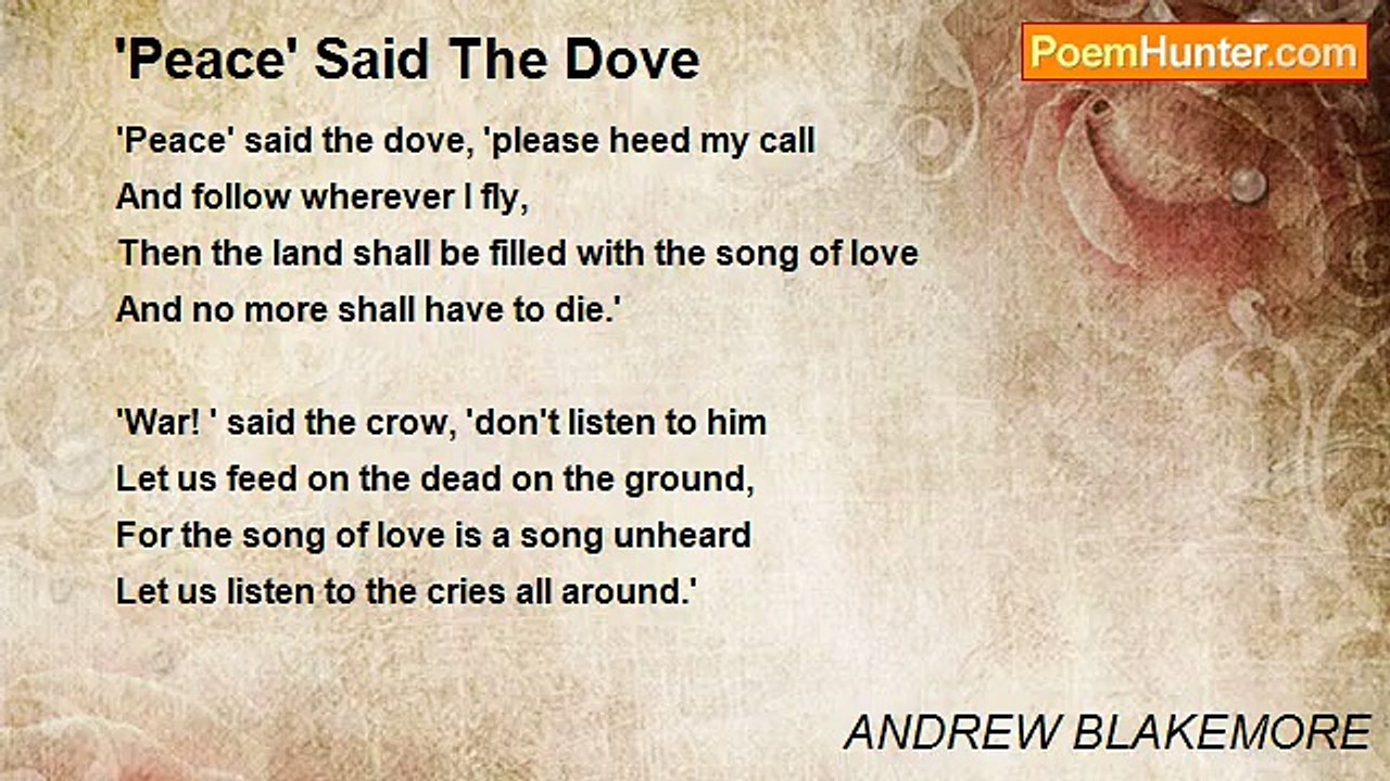 ANDREW BLAKEMORE - 'Peace' Said The Dove