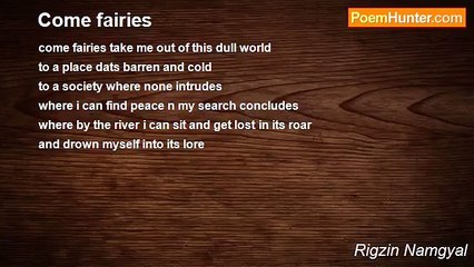 Rigzin Namgyal - Come fairies