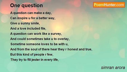 simran arora - One question