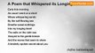 indira babbellapati - A Poem that Whispered its Longings
