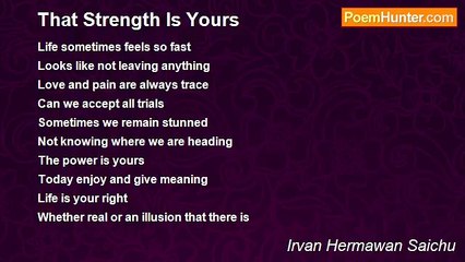 Irvan Hermawan Saichu - That Strength Is Yours