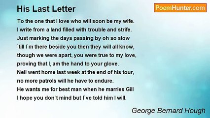 George Bernard Hough - His Last Letter