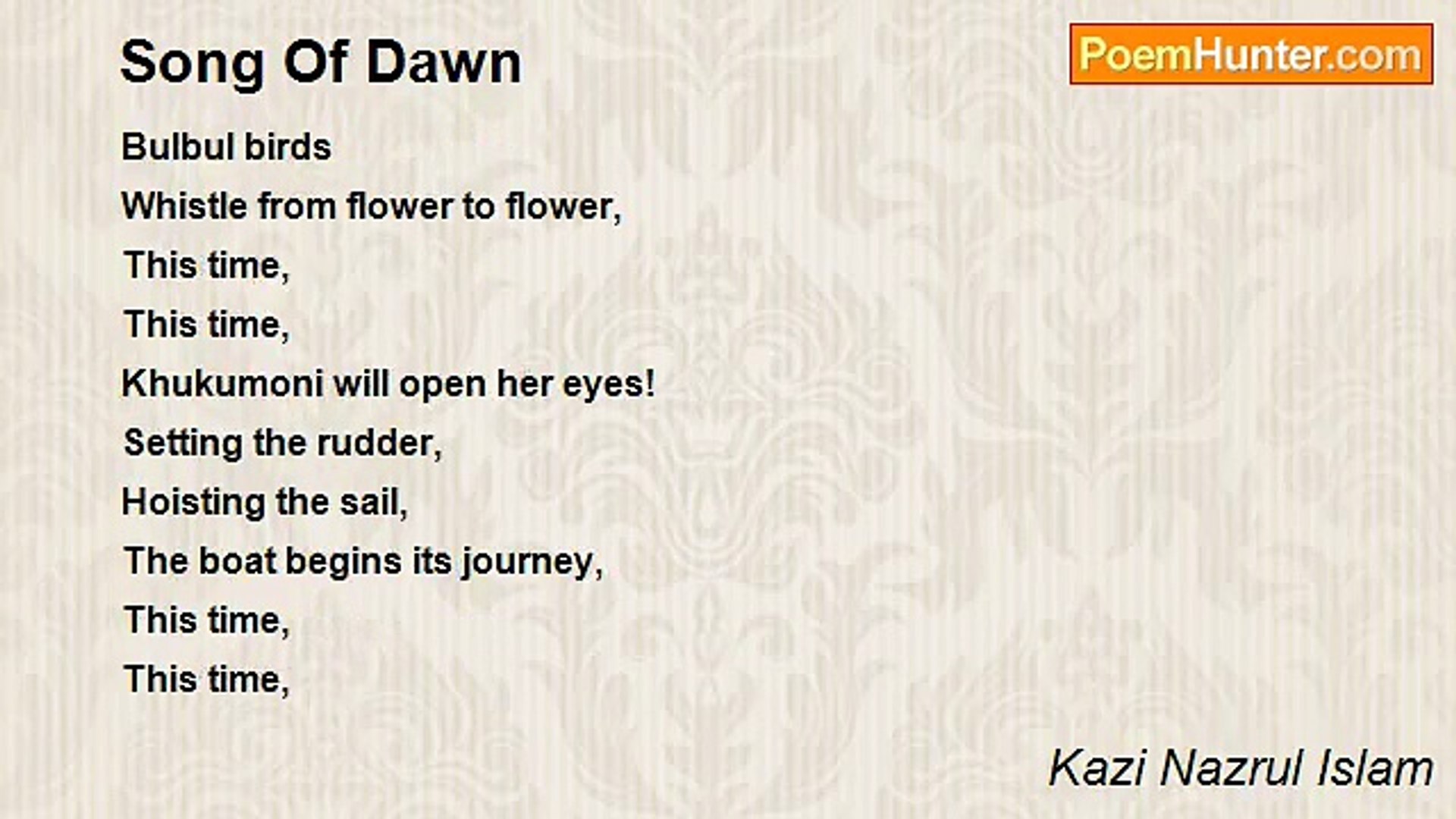 ⁣Kazi Nazrul Islam - Song Of Dawn