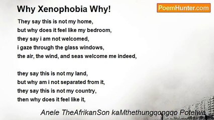 Anele TheAfrikanSon kaMthethungqongqo Potelwa - Why Xenophobia Why!