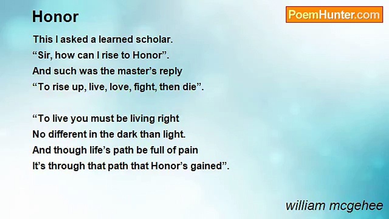 william mcgehee - Honor