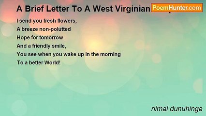 nimal dunuhinga - A Brief Letter To A West Virginian Hospital!