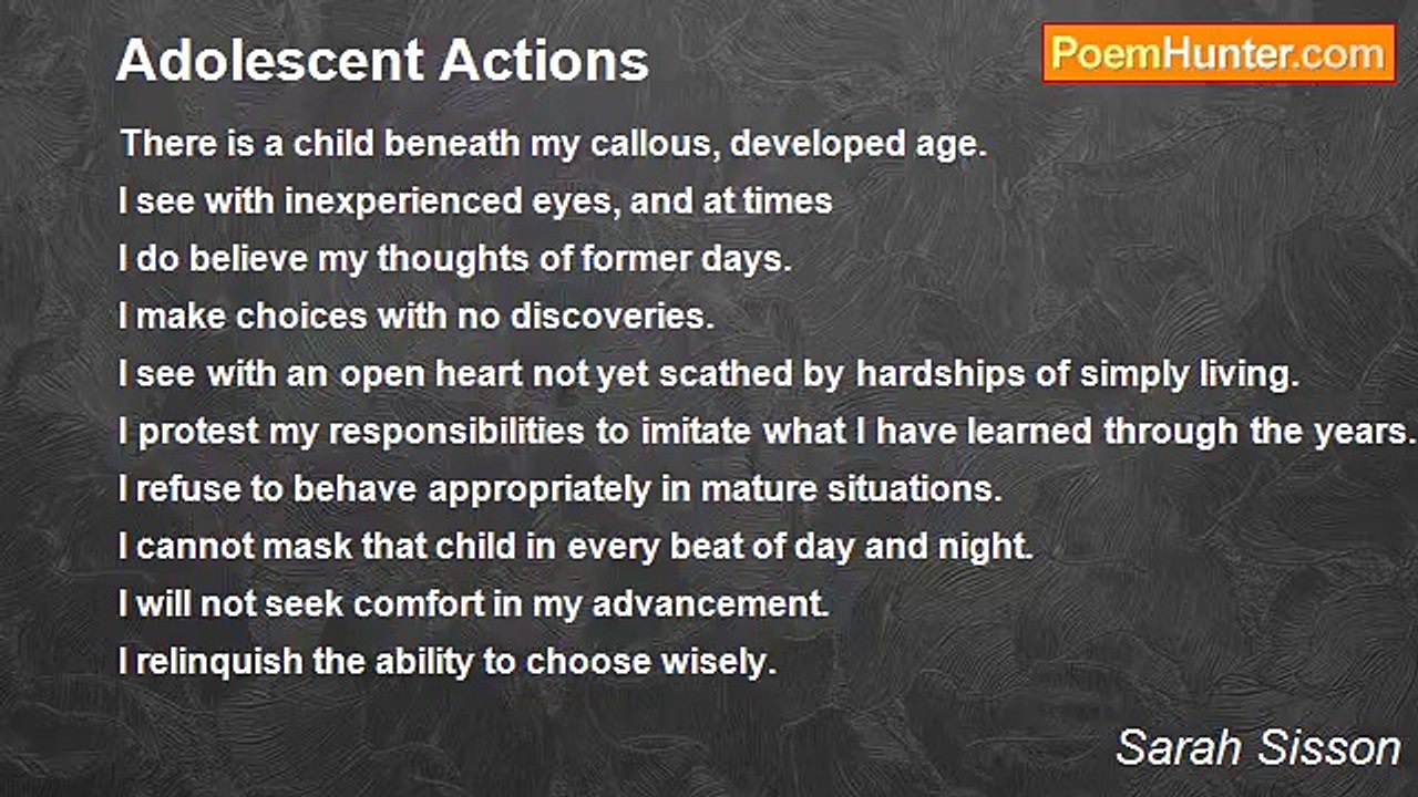 Sarah Sisson - Adolescent Actions