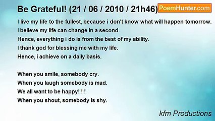 kfm Productions - Be Grateful! (21 / 06 / 2010 / 21h46)