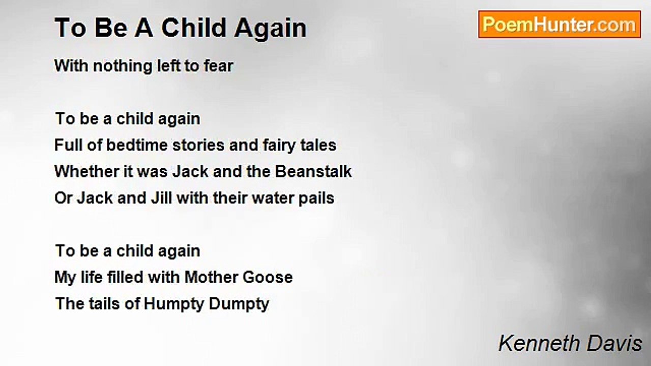 Kenneth Davis - To Be A Child Again