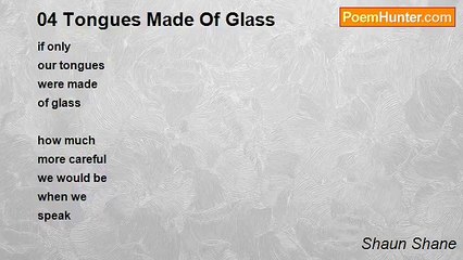 Shaun Shane - 04 Tongues Made Of Glass