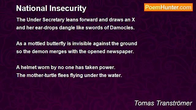 Tomas Tranströmer - National Insecurity