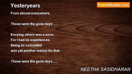 NEETHA SASIDHARAN - Yesteryears