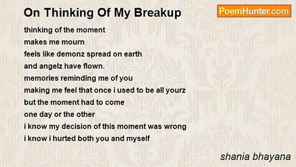 shania bhayana - On Thinking Of My Breakup