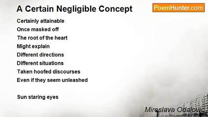 Miroslava Odalovic - A Certain Negligible Concept