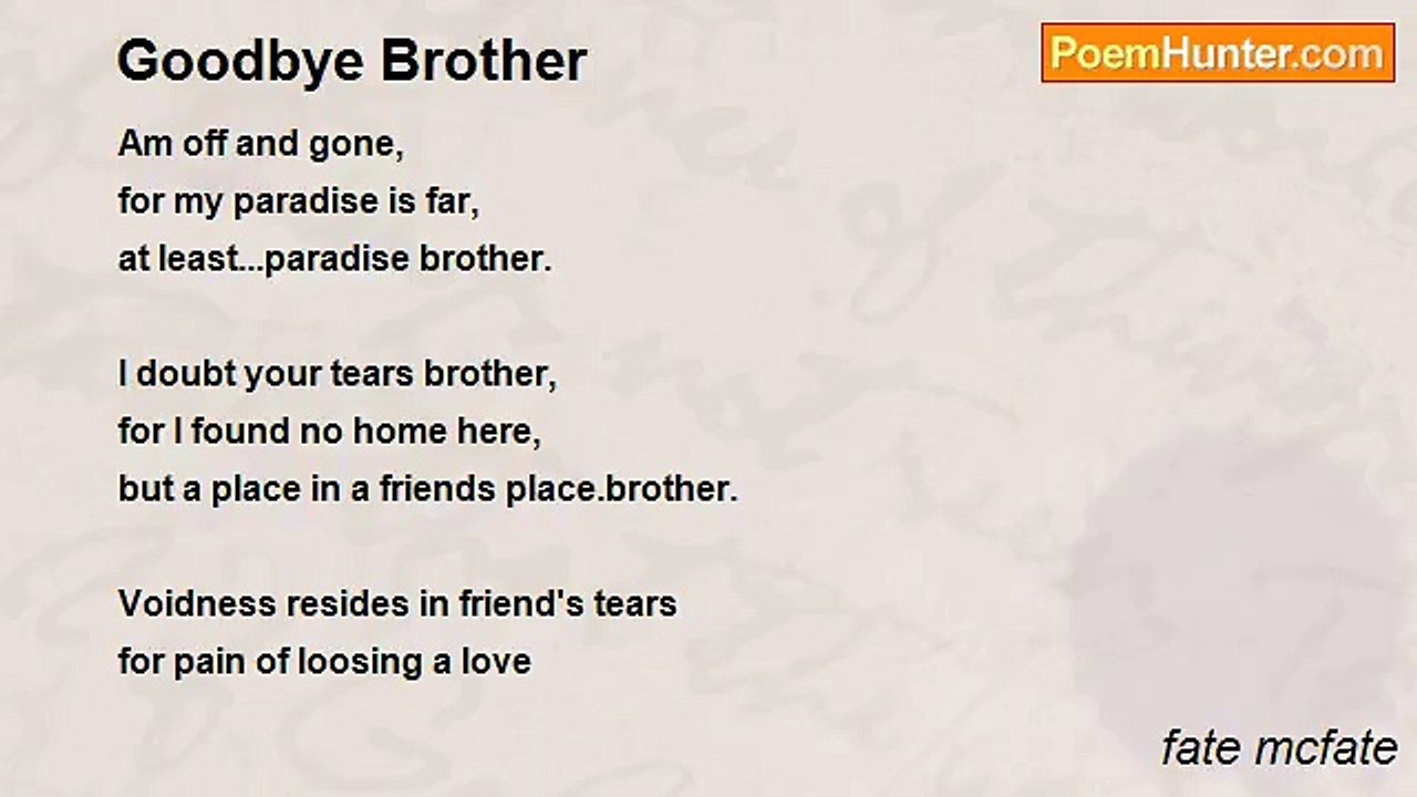 fate mcfate - Goodbye Brother