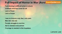 Lenore Lee - Full Impact of Horror in War (Acrostic)