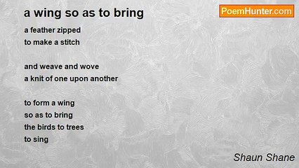 Shaun Shane - a wing so as to bring