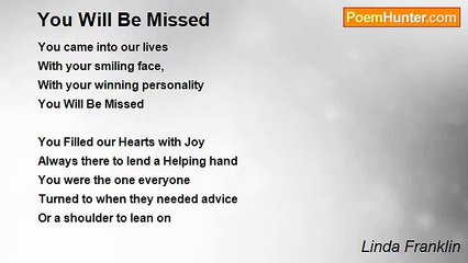 Linda Franklin - You Will Be Missed