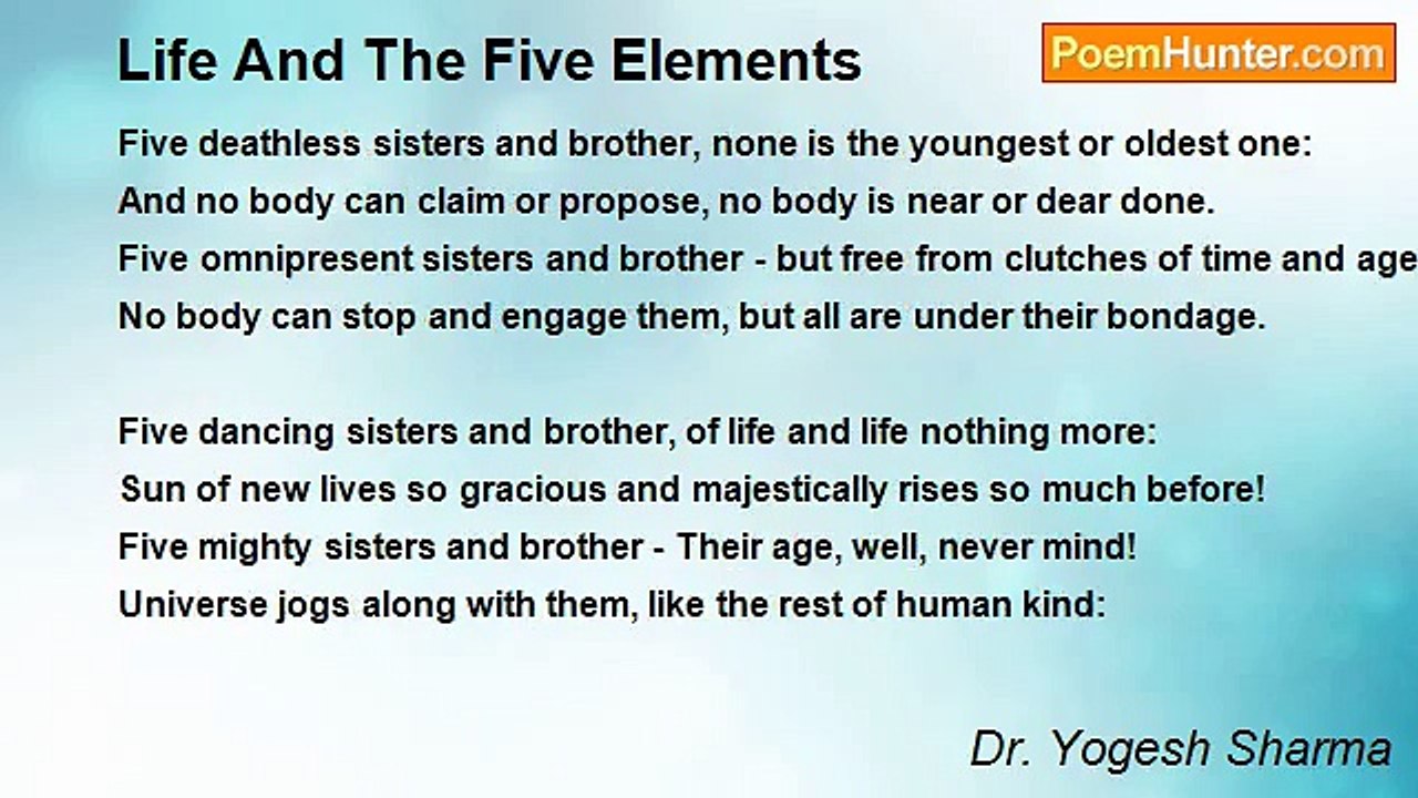 Dr. Yogesh Sharma - Life And The Five Elements