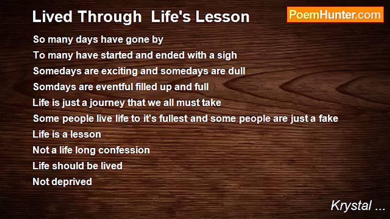 Krystal ... - Lived Through  Life's Lesson