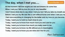 Ravi Sathasivam - The day, when I met you.....