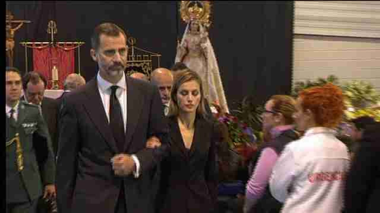 Spain's royal couple attend funeral for 14 victims of bus crash