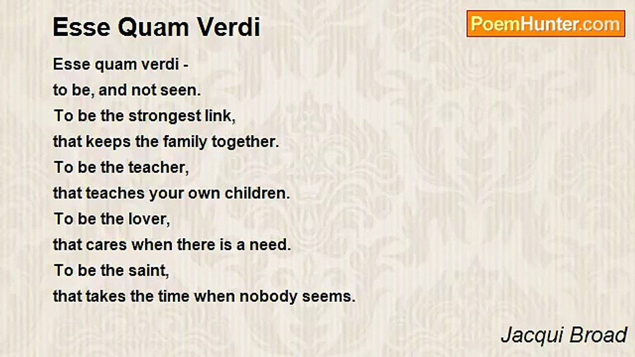 Jacqui Broad - Esse Quam Verdi