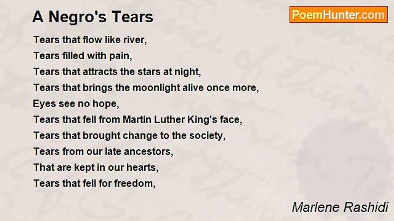 Marlene Rashidi - A Negro's Tears