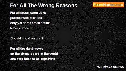ruzolina seess - For All The Wrong Reasons