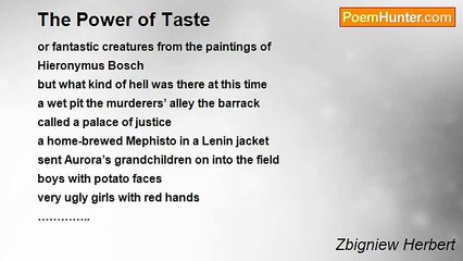 Zbigniew Herbert - The Power of Taste