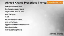 ahmed khaled - Ahmed Khaled Prescribes Thorazine To Calm The Middle East
