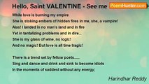 Harindhar Reddy - Hello, Saint VALENTINE - See me - a BROKEN-HEARTED Fellow: Part-2