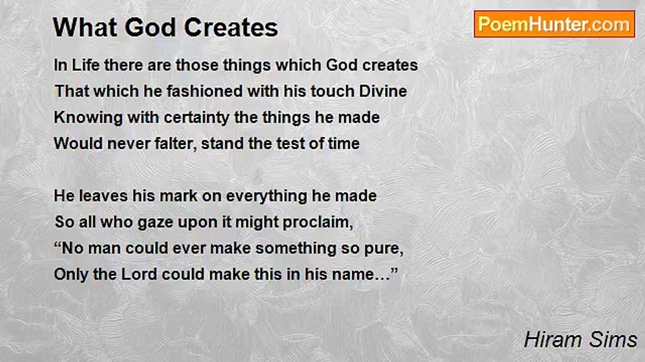Hiram Sims - What God Creates