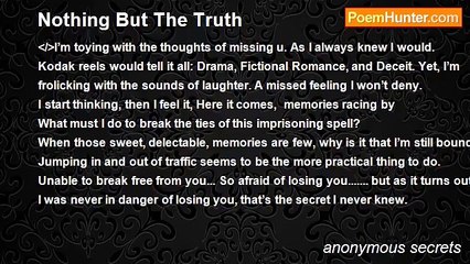 anonymous secrets - Nothing But The Truth